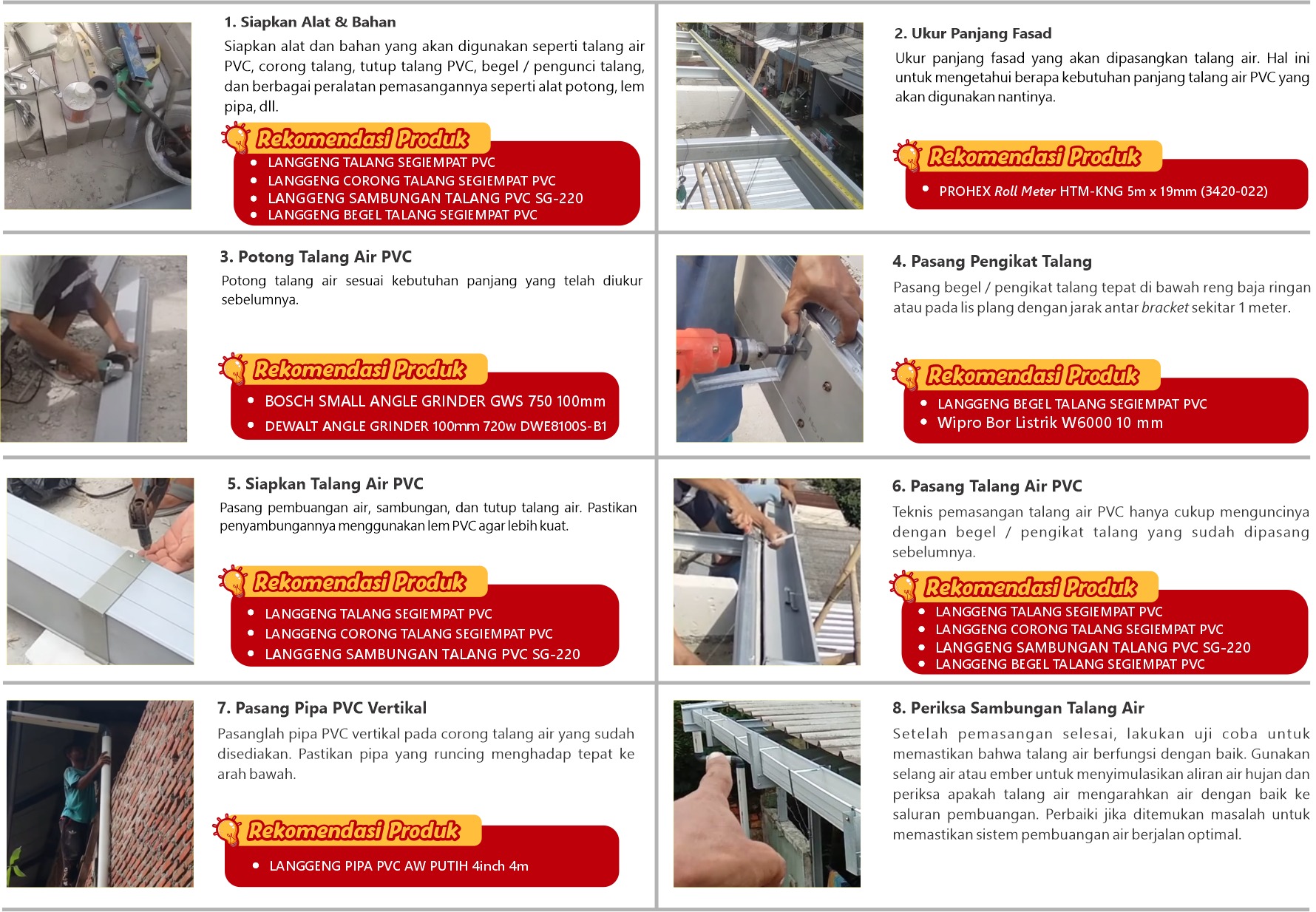 Tahap pemasangan pipa PVC